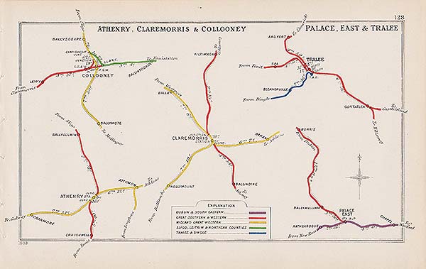 Pre Grouping railway junction around Athenry Claremorris & Collooney and Palace East & Tralee