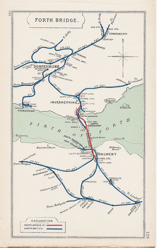 Pre Grouping railway junction around Forth Bridge