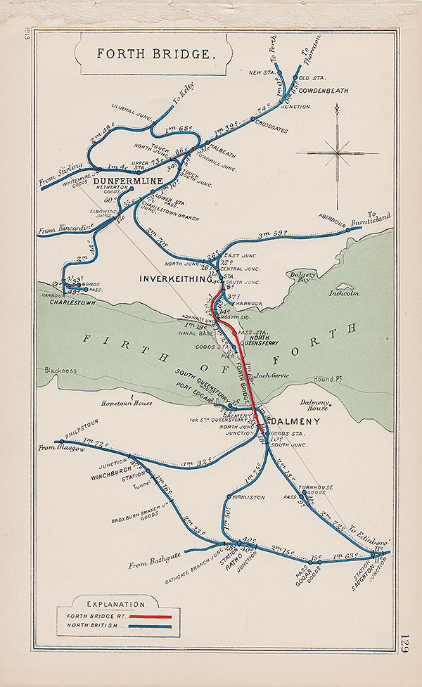 Pre Grouping railway junction around Forth Bridge