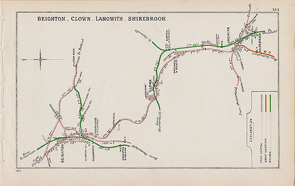 Pre Grouping railway junction around Beighton Clown Langwith Shirebrook