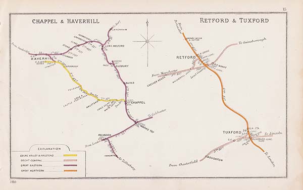 Pre Grouping railway junction around Chappel & Haverhill / Retford & Tuxford