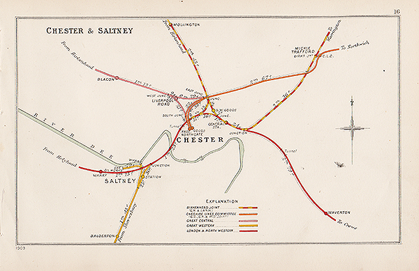 Pre Grouping railway junction around Chester & Saltney
