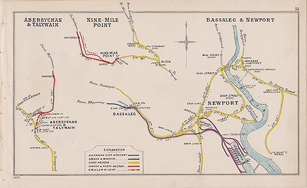 Pre Grouping railway junction around Abersychan & Talywain Nine-Mile Poiner Bassaleg & Newport