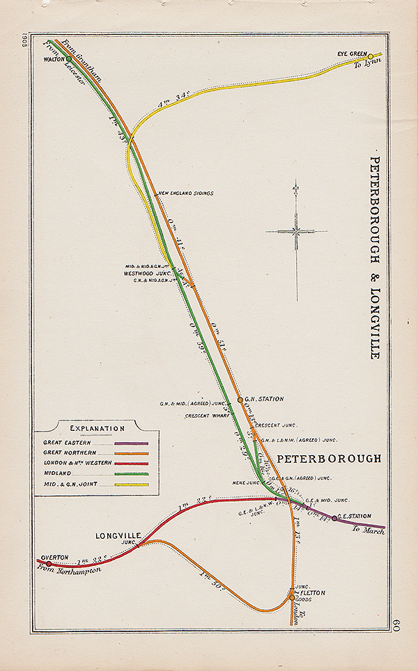 Pre Grouping railway junction Peterborough & Longville