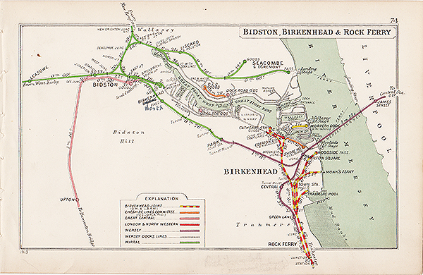 Pre Grouping railway junction around Bidston Birkenhead & Rock Ferry