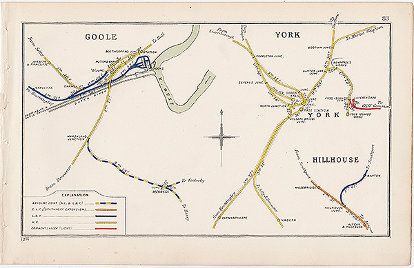 Pre Grouping railway junction around Goole York and Hillhouse