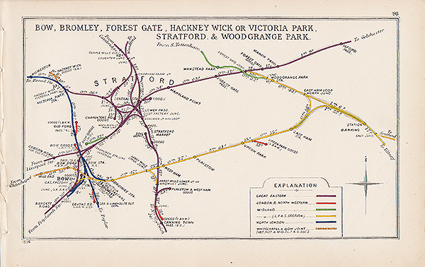 Pre Grouping railway junction around Bow Bromley Forest Gate Hackney Wick or Victoria Park Stratford & Woodgrange Park