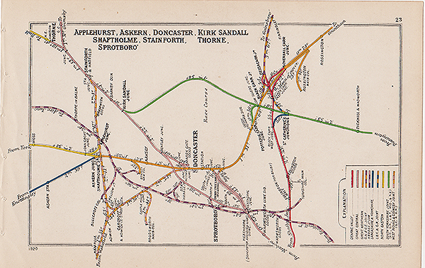 Pre Grouping railway junction around Applehurst Askern Doncaster Kirk Sandall Shaftholme Stainforth Thorne and Spotboro