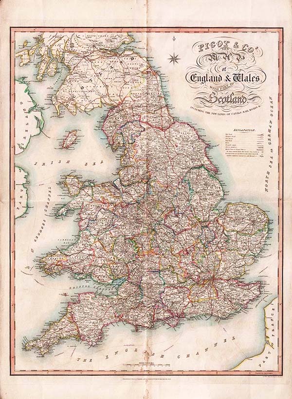 Pigot & Co's New Map of England & Wales with oart of Scotland