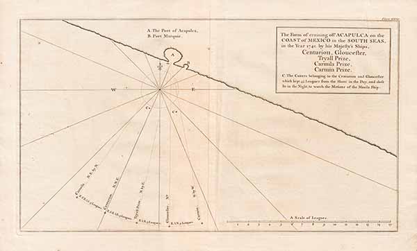 The Form of cruising off Acapulca on the Coast of Mexico in the South Seas in the Year 1742 by His Majesty's Ships Centurion Gloucester
