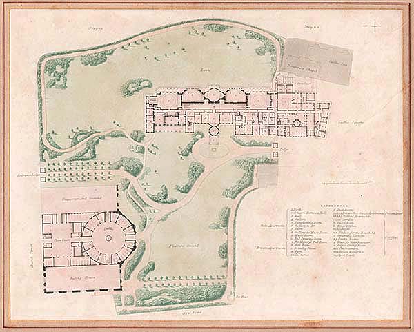 A ground plan of Brighton Pavilion 