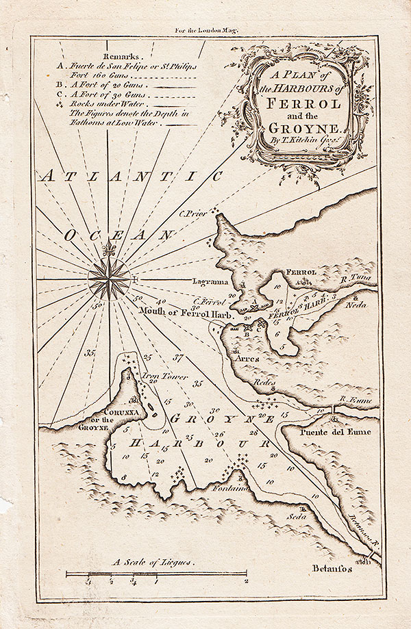 A Plan of the harbours of Ferrol and the Groyne  Thomas Kitchin