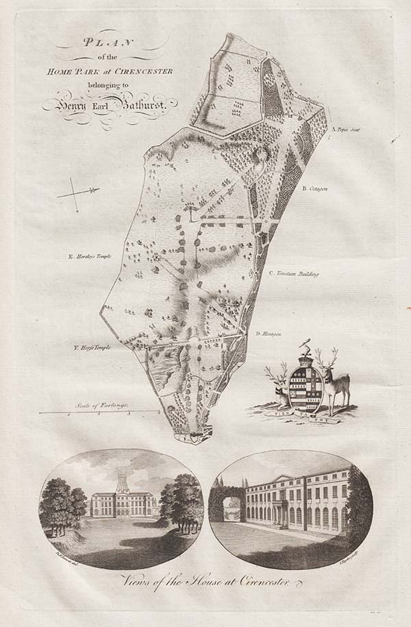Plan of the Home Park at Cirencester belonging to Henry Earl Bathurst