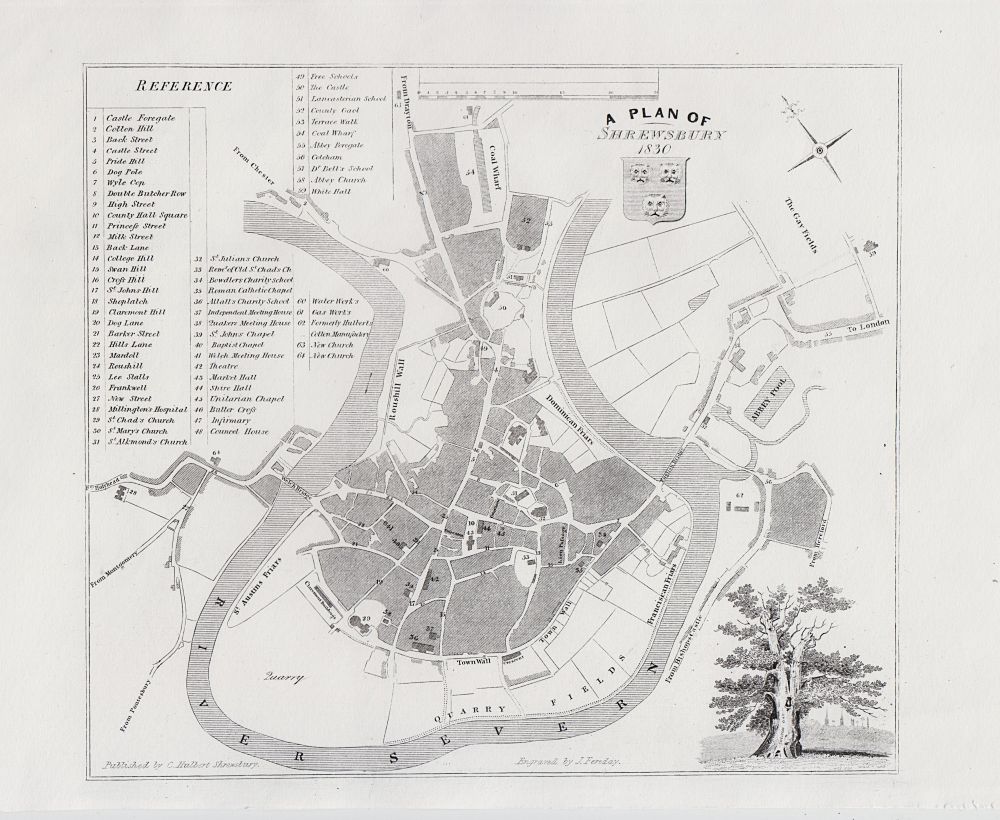 A Plan of Shrewsbury 1830.