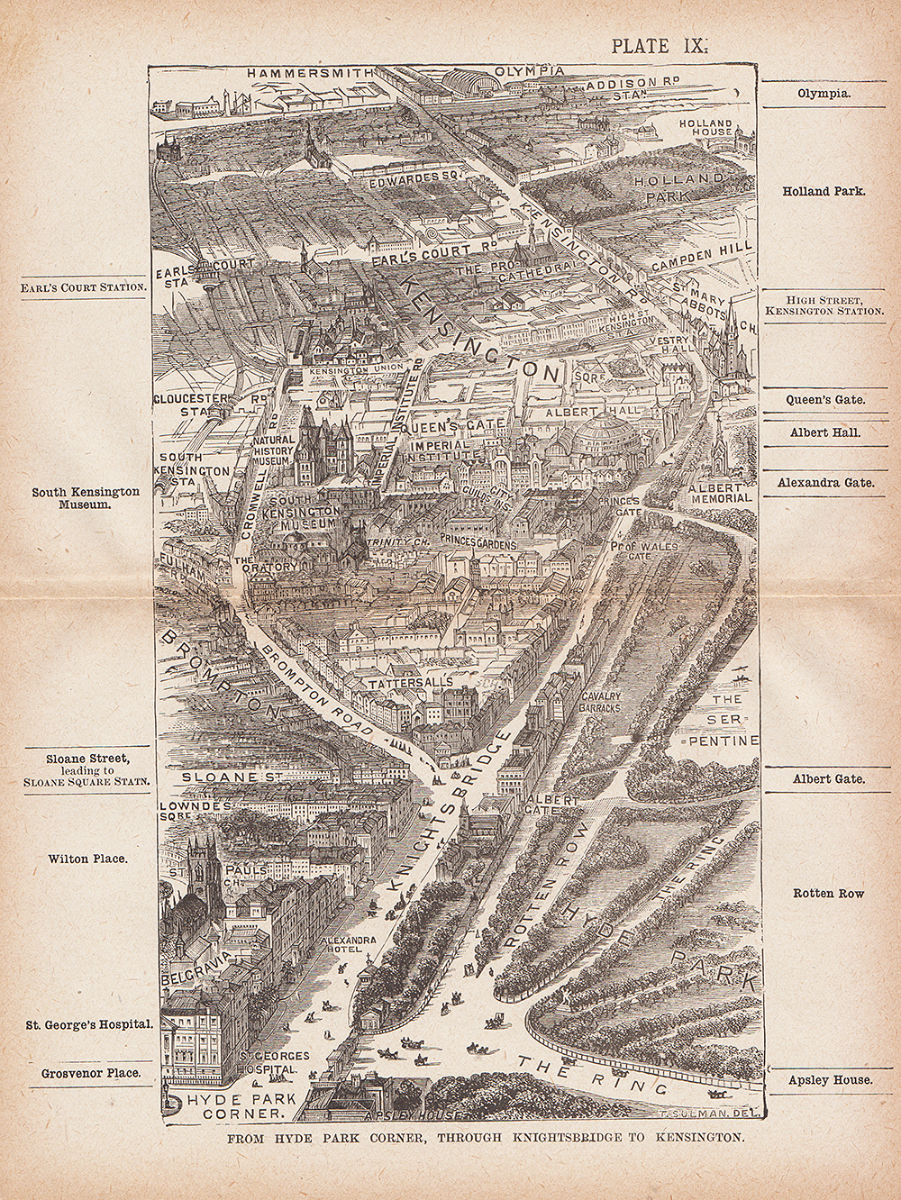 From Hyde Park Corner through Knightsbridge to Kensington