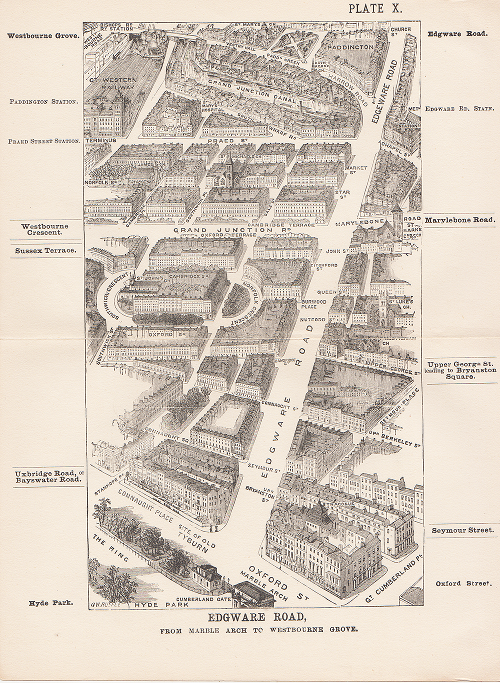 Edgware Road from Marble Arch to Westbourne Grove  Plate X