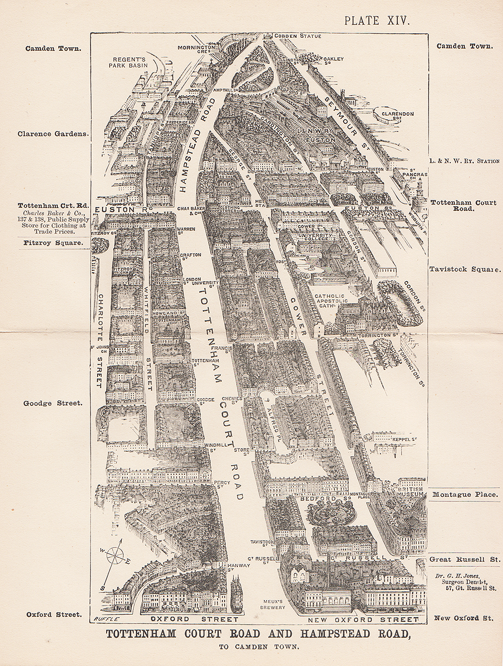 Tottenham Court Road and Hampstead Road to Camden Town