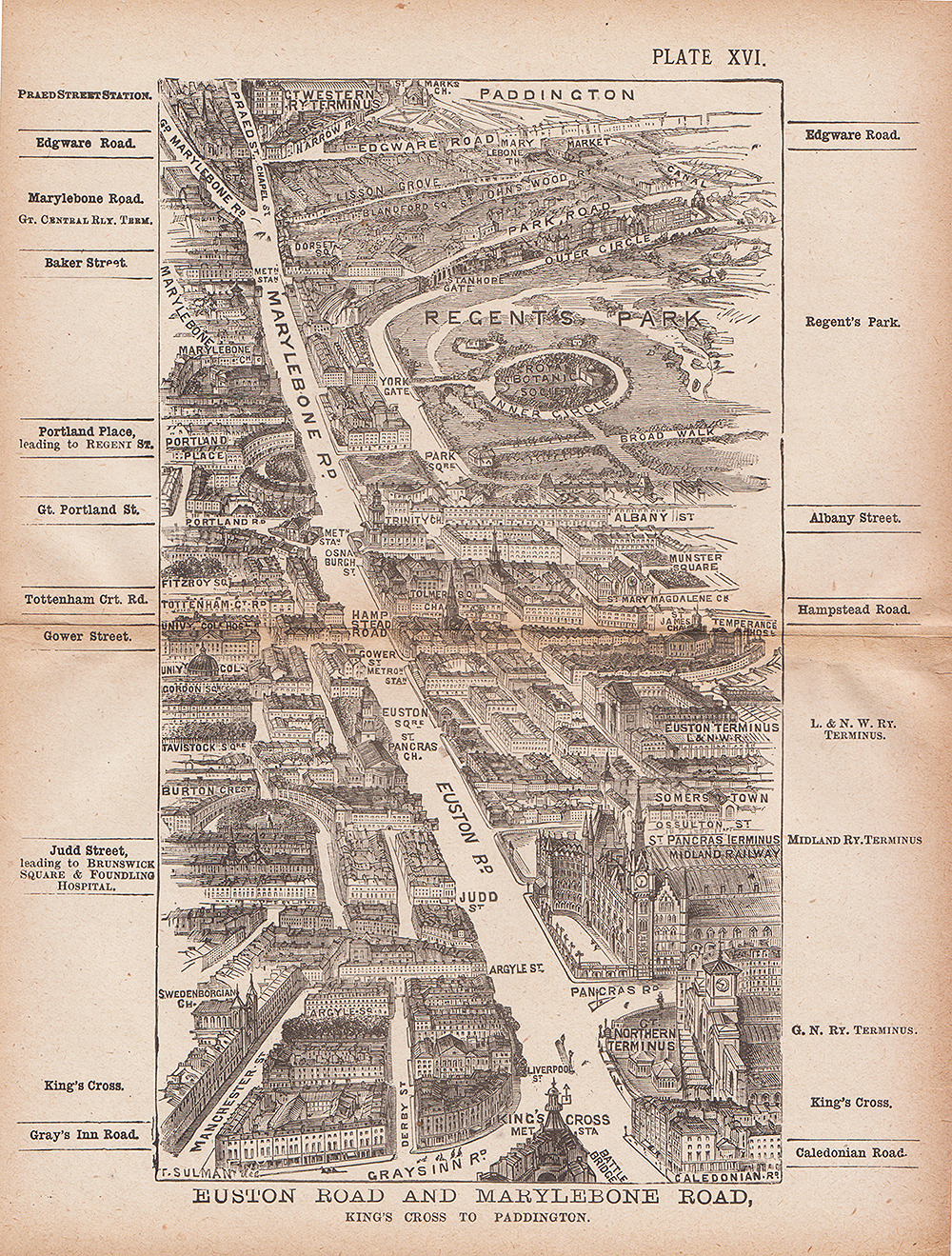 Euston Road and Marylebone Road King's Cross to Paddington