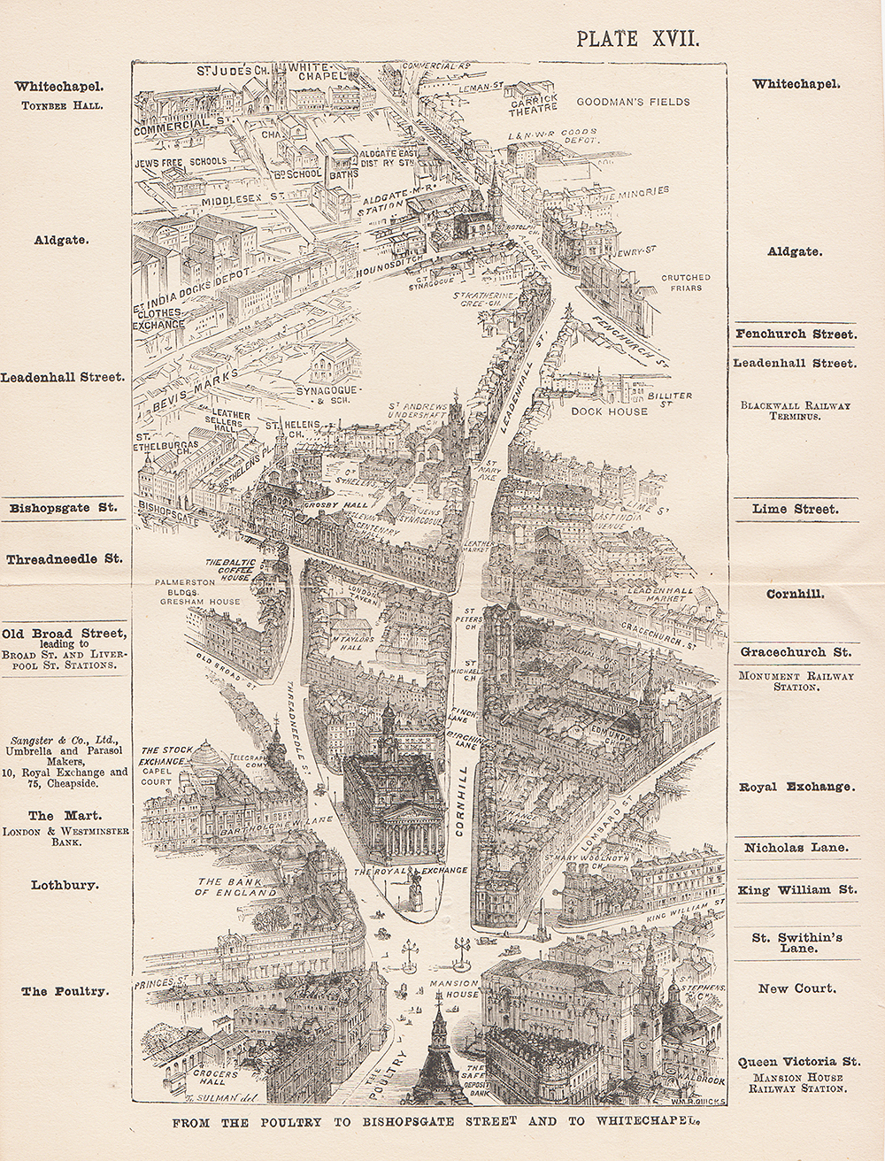 From the Poultry to Bishopsgate Street and to Whitechapel  Plate XVII