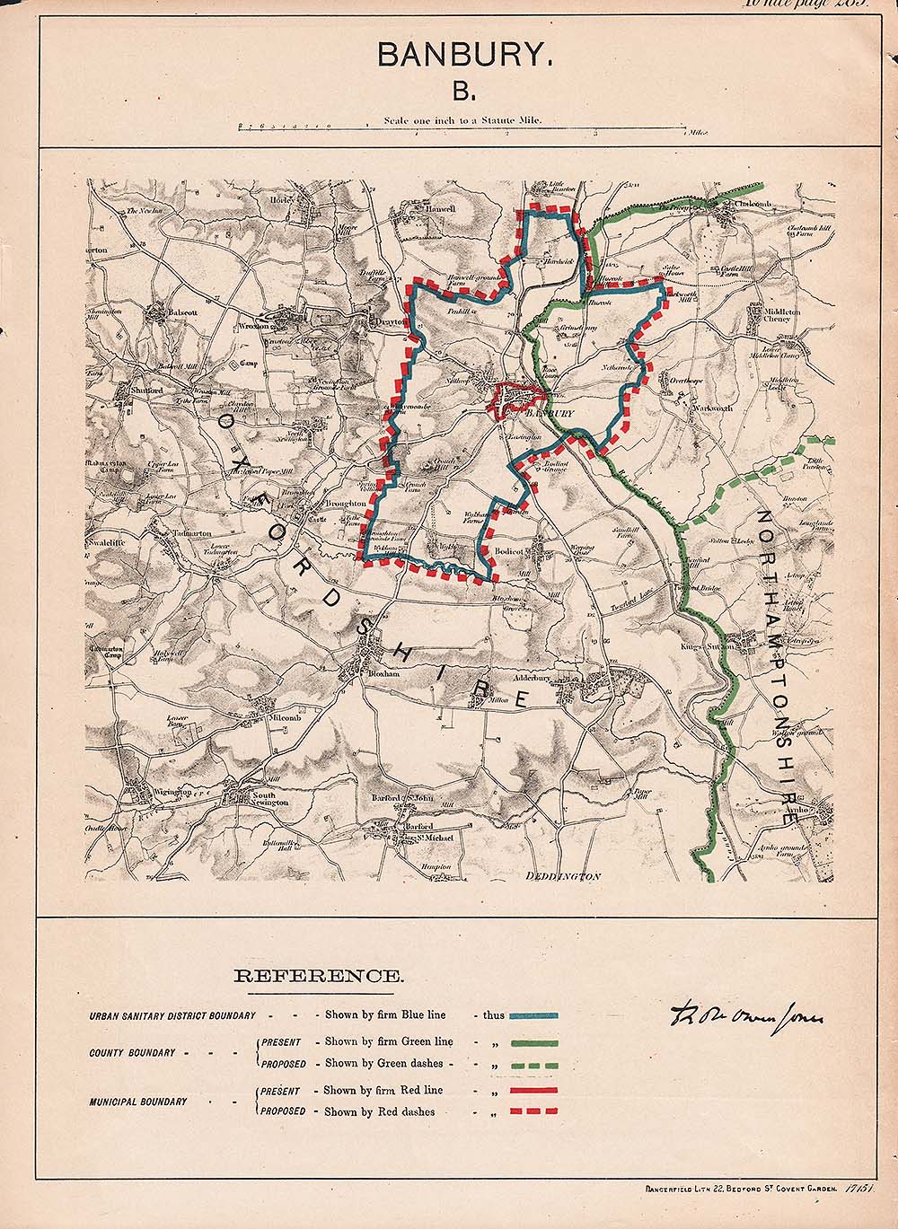 Robert Owen Jones  -  Town Plan Banbury  B