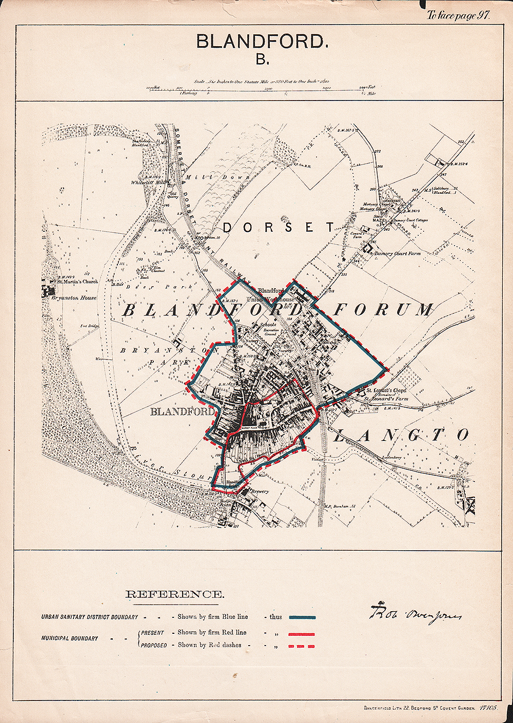 Town Plan Blandford  B