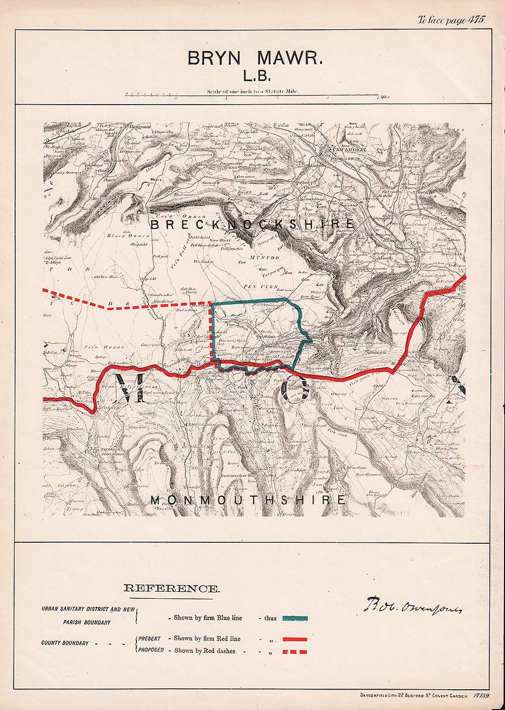 Robert Owen Jones  -  Town Plan Bryn Mawr  LB