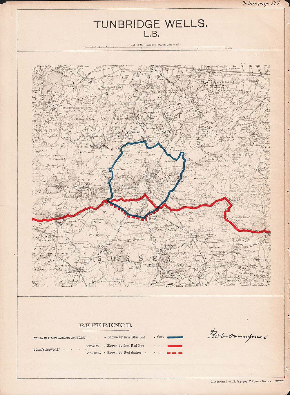 Robert Owen Jones  -  Town Plan Tunbridge Wells LB