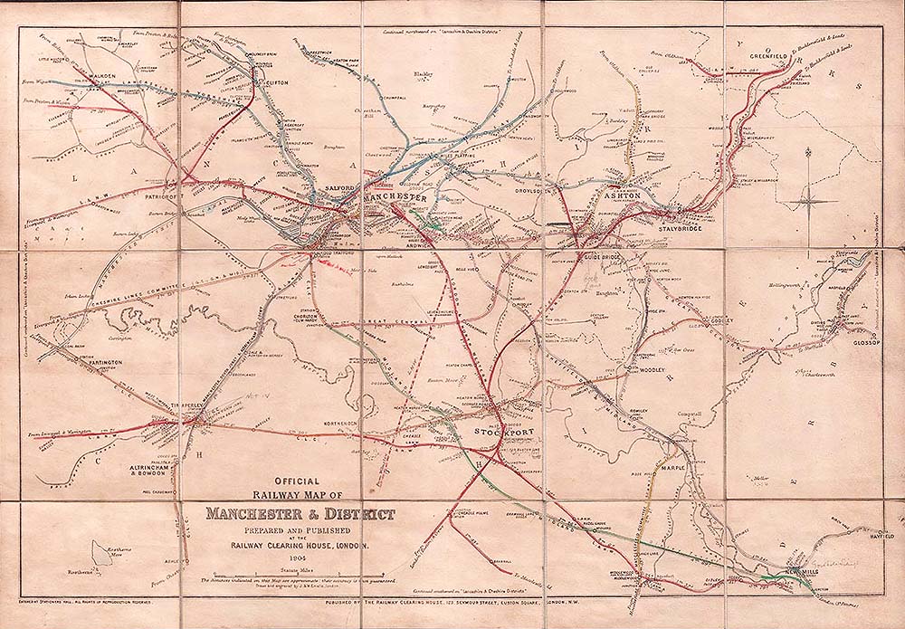 Official Railway Map of Manchester and District...