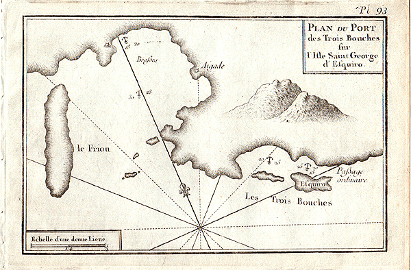 Plan du Port des Trois Bouches sur l'isle Saint George d'esquiro