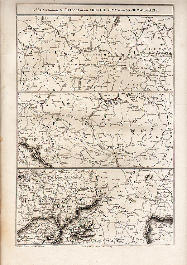 A Map exhibiting the Retreat of the French Army from Moscow to Paris 
