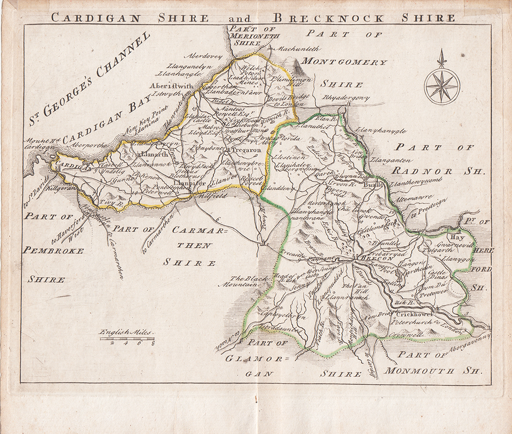 John Rocque  -  Cardigan Shire and Brecknock Shire 