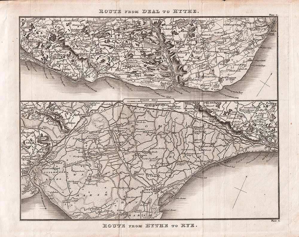 Route from Deal to Hythe and Hythe to Rye