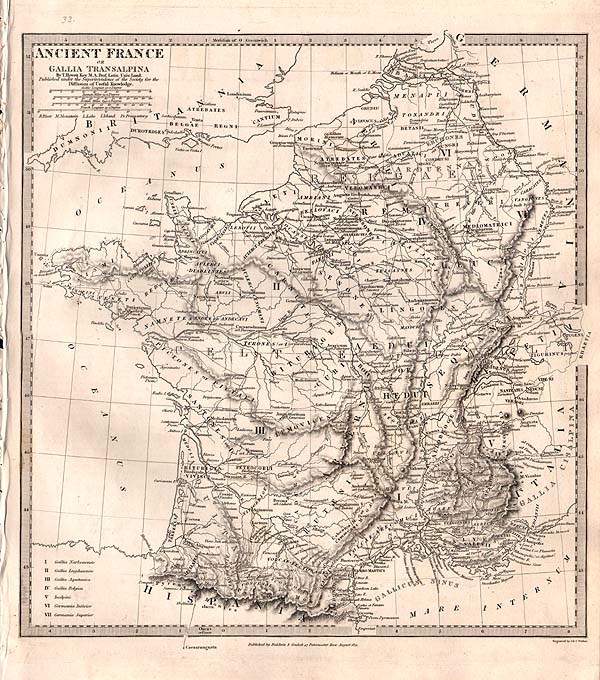 Ancient France or Gallia Transalpina by T Hewett Key  SDUK 