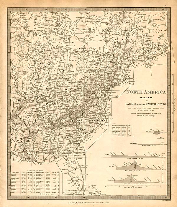 North America Index map to Canada and the United States