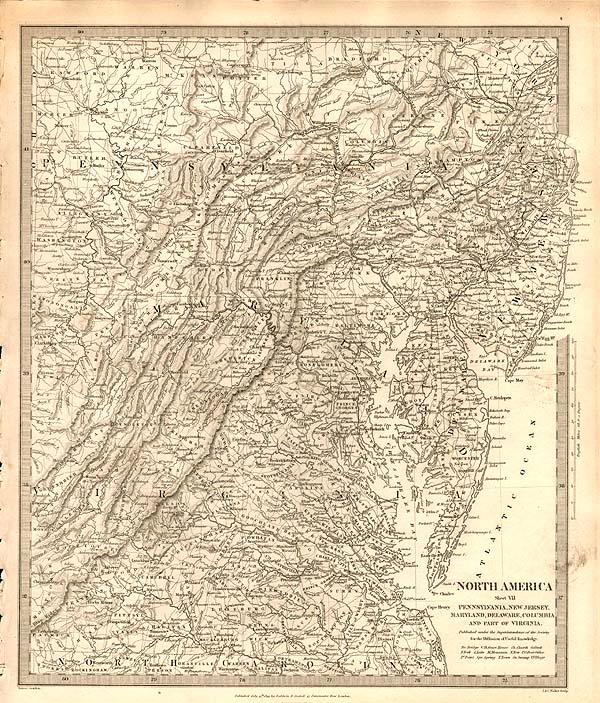 North America Sheet VII  Pennsylvania New Jersey Maryland Delaware Columbia and part of Virginia