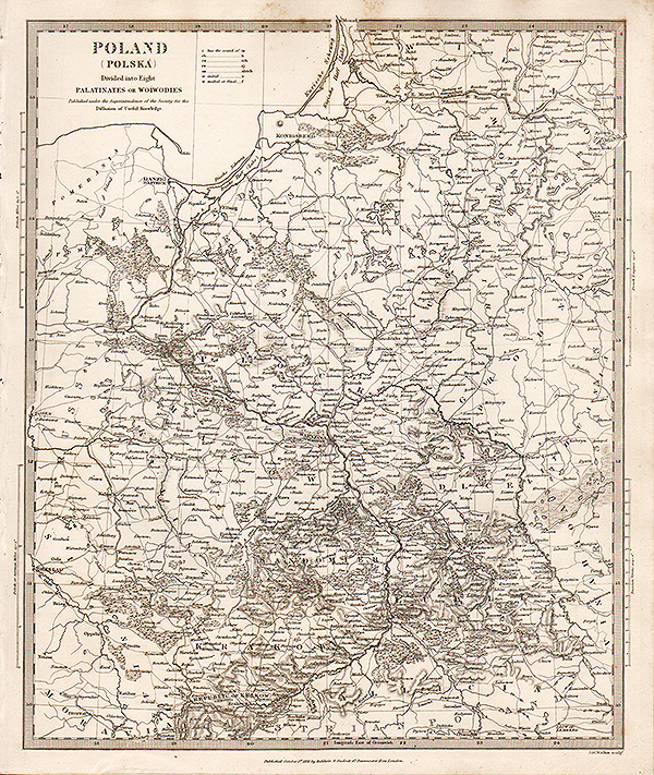 Poland Polska Divided into Eight Palatinates or Woiwodies  -  SDUK 