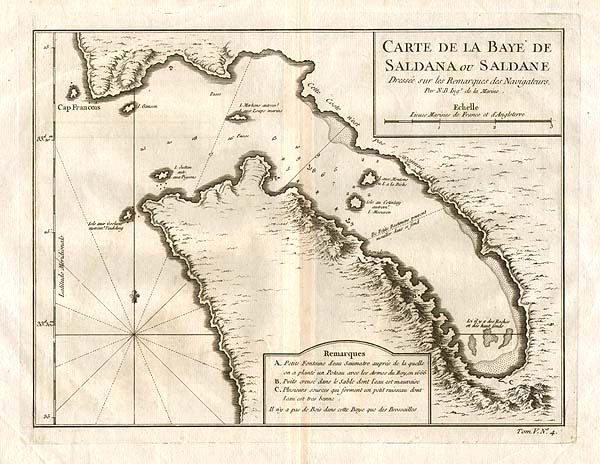 Carte de la Baye de Saldana ou Saldane South America
