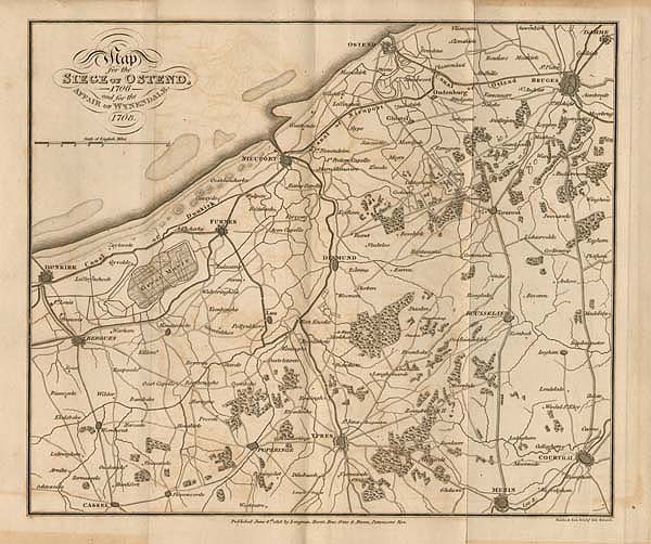 Map for the Siege of Ostende and for the Affair of Wynedale 1708