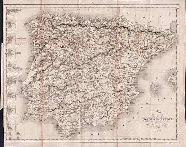 Map of Spain & Portugal Shewing the Seat of War
