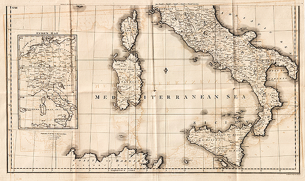 A Reduced Map of the Empire of Germany Holland the Netherlands Switzerland the Grisons Italy Sicily Corsica and Sardinia by Captain Chauchard &c Sheet III