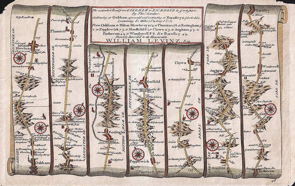 Thomas Gardner - The extended Road from Okeham to Richmond in Yorkshire