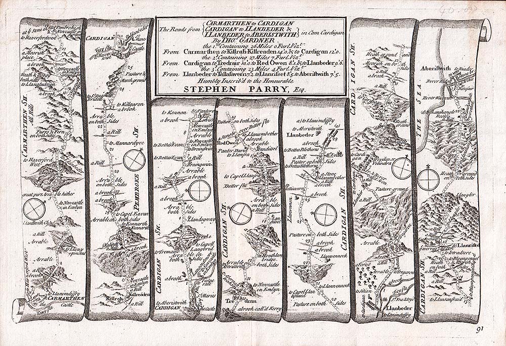 Thomas Gardner - The Roads from Carmarthen to Aberystwith.