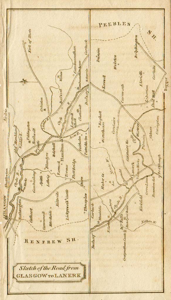 Sketch of the Road from Glasgow to Lanerk  -  Travellers Guide through Scotland and its Isles