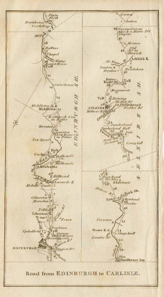 Road from Edinburgh to Carlisle  -  Travellers Guide through Scotland and its Isles
