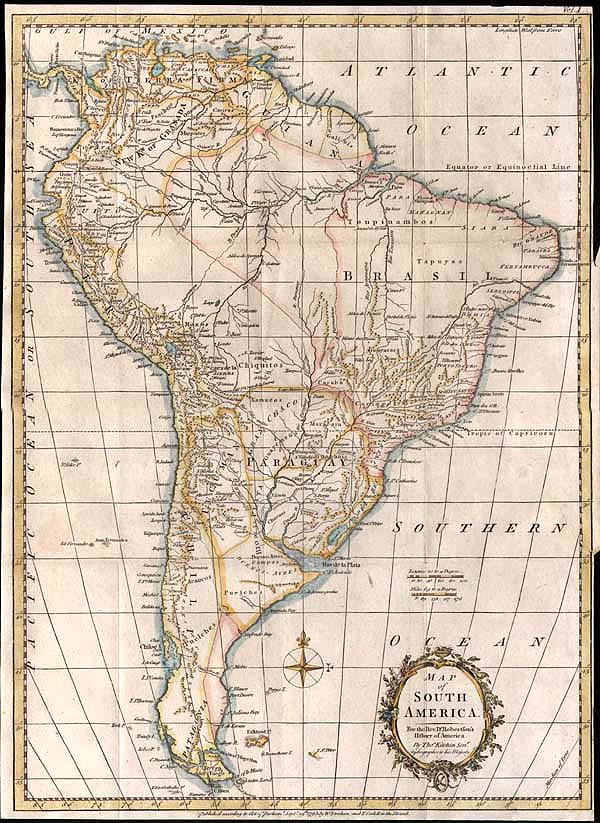 Map of South America  -  Thomas Kitchin