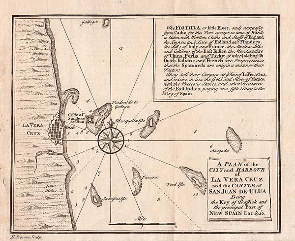 A Plan of the City and Harbour of La Vera Cruz and the Castle of San Juan De Ula