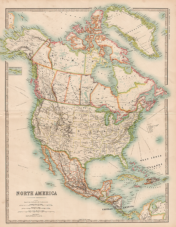 North America  -  W & AK Johnston