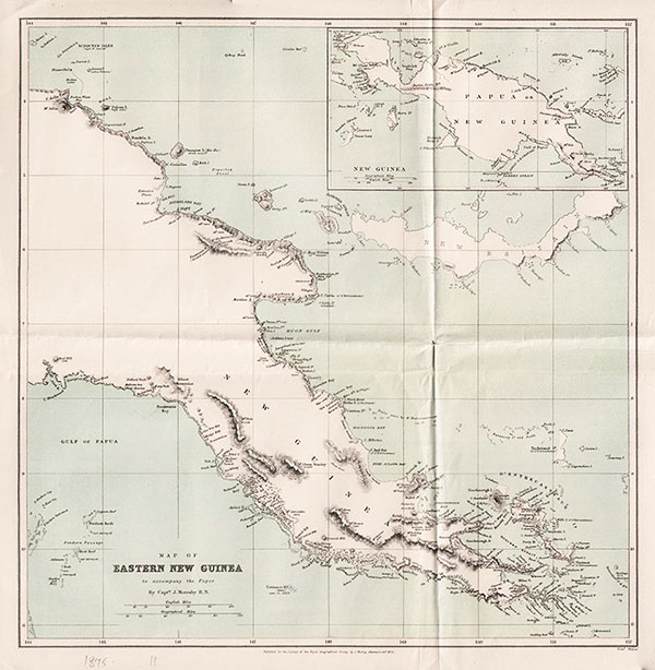 Map of Eastern New Guinea to accompany the Paper by Capt J Moresby  RN 