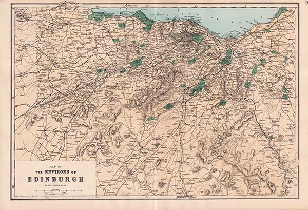 Map of The Environs of Edinburgh  -  Edward Weller  FRGS