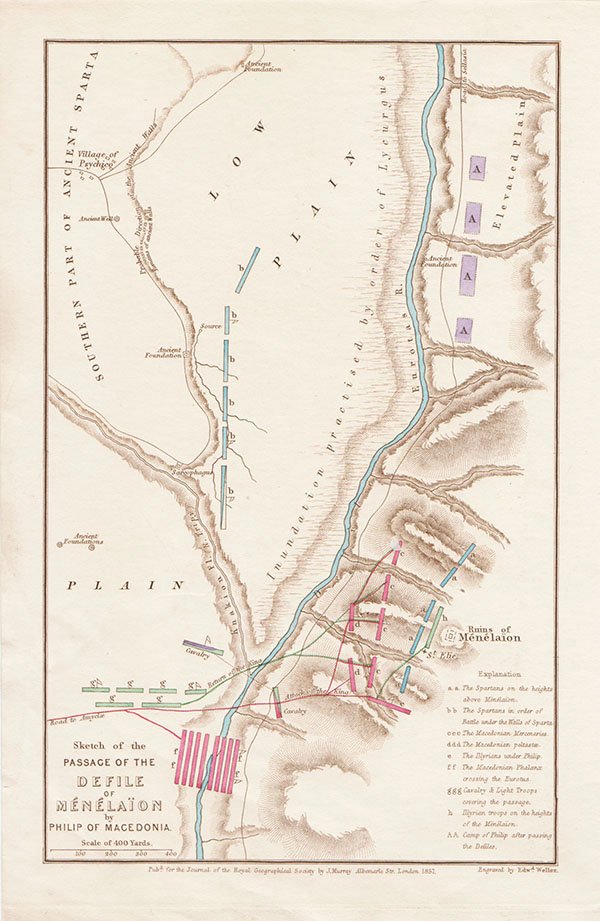 Sketch of the Passage of the Defile of  Mnlaon by Philip of Macedonia